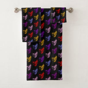 Colorful X-Ray Skulls Pattern Bad Handdoek