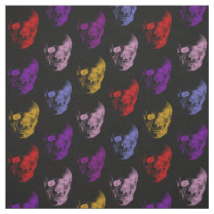 Colorful X-Ray Skulls Pattern Stof