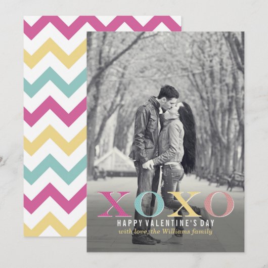 Colorful XOXO | Valentijnsdag Kaarten (Voorkant / Achterkant)