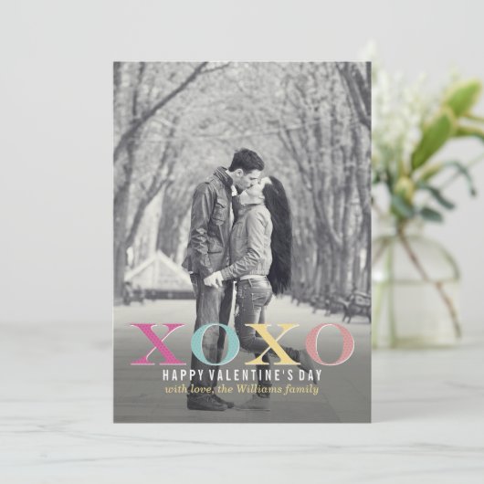 Colorful XOXO | Valentijnsdag Kaarten (Staand voorkant)