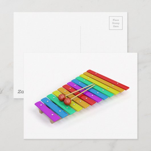 Colorful xylophone briefkaart (Voorkant / Achterkant)