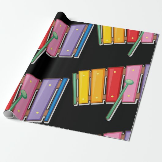 Colorful Xylophone Cadeaupapier (Uitgerold)
