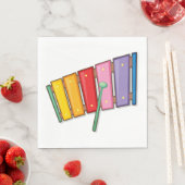 Colorful Xylophone Instrument Napkins Servet (Insitu)