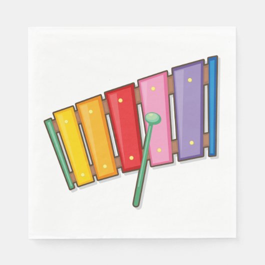 Colorful Xylophone Instrument Napkins Servet (Voorkant)