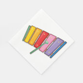 Colorful Xylophone Instrument Napkins Servet (Hoek)