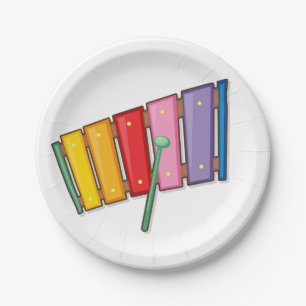 Colorful Xylophone Instrument Paper Borden Papieren Bordje