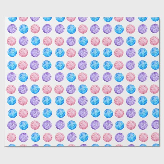 Colorful Yarn Knit Crochet Cadeaupapier (Vlak)