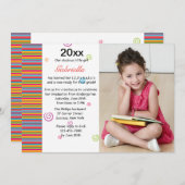 Colorful Year Foto Afstuderen Invitation Kaart (Voorkant / Achterkant)