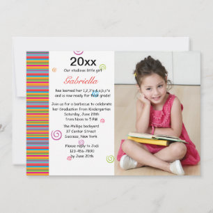 Colorful Year Foto Afstuderen Invitation Kaart