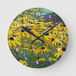 Colorful Yellow Black Eyed Susan Floral foto Ronde Klok