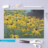 Colorful Yellow Black Eyed Susan Floral Foto Tissuepapier (Craft)