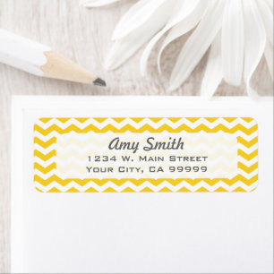 Colorful Yellow Chevron Zigzag Pattern Etiket