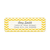 Colorful Yellow Chevron Zigzag Pattern Etiket (Voorkant)