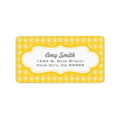 Colorful Yellow Geometric Pattern Adresetiketten Etiket (Voorkant)