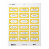 Colorful Yellow Geometric Pattern Adresetiketten Etiket (Full Sheet)
