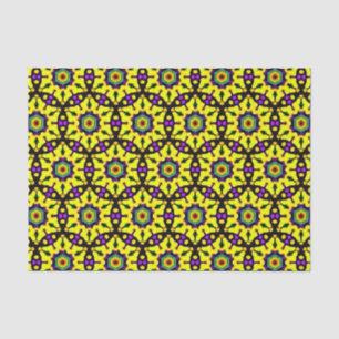Colorful Yellow Glas in lood Mandala Pattern Tissuepapier