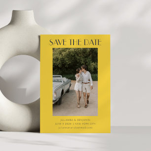 Colorful Yellow Grey Art Deco Foto slaat de datum  Save The Date