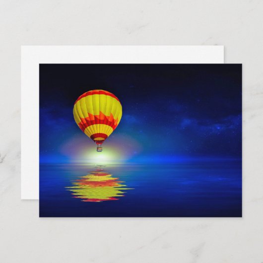 Colorful Yellow Hot Air Ballon Waterverf Briefkaart (Voorkant / Achterkant)