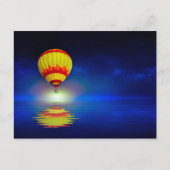 Colorful Yellow Hot Air Ballon Waterverf Briefkaart (Voorkant)