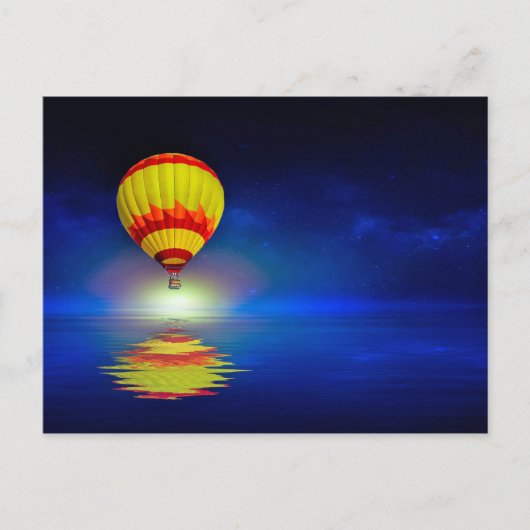 Colorful Yellow Hot Air Ballon Waterverf Briefkaart (Voorkant)