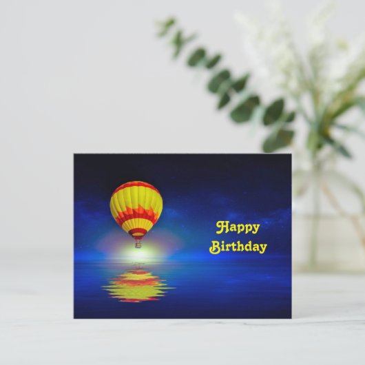 Colorful Yellow Hot Air ballon, zaterdag Briefkaart (Staand voorkant)