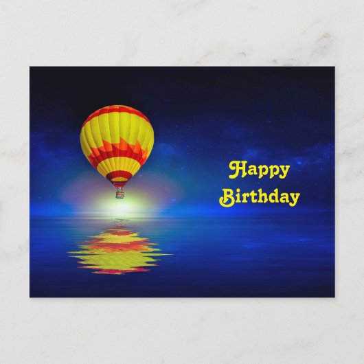 Colorful Yellow Hot Air ballon, zaterdag Briefkaart (Voorkant)