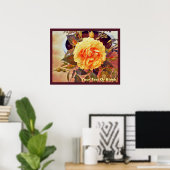 Colorful Yellow Rose Poster (Thuiskantoor)