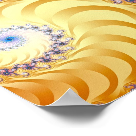 Colorful Yellow Spirals Mandelbrot Poster (Hoek)
