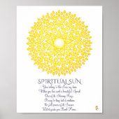Colorful Yellow Spiritueel Sun Mandala Poster (Voorkant)