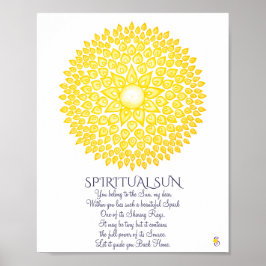 Colorful Yellow Spiritueel Sun Mandala Poster