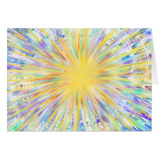 Colorful Yellow Starburst Vibrant Funky Arty Star (Voorkant Horizontaal)