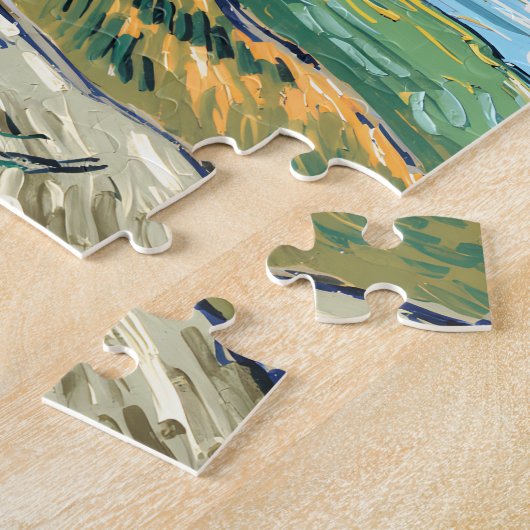 Colorful Yellowstone National Park Wolf Howling Legpuzzel (Zijkant)