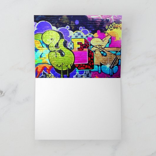 Colorful Yes Graffiti Art Note Birthday Kaart (Binnen)