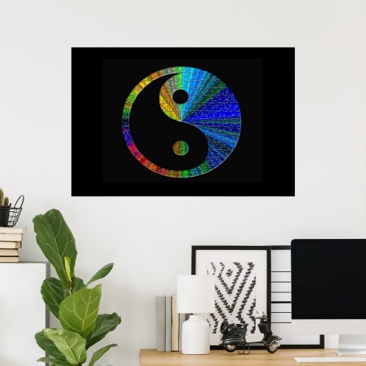 Colorful Yin en Yang Poster (Thuiskantoor)