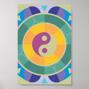 Colorful Yin Yang Pattern Poster