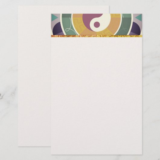 Colorful Yin Yang Stationery Briefpapier (Voorkant / Achterkant)