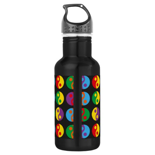 Colorful Yin Yangs Waterfles (Achterkant)