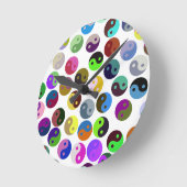 Colorful Ying Yang Pattern Ronde Klok (Hoek)