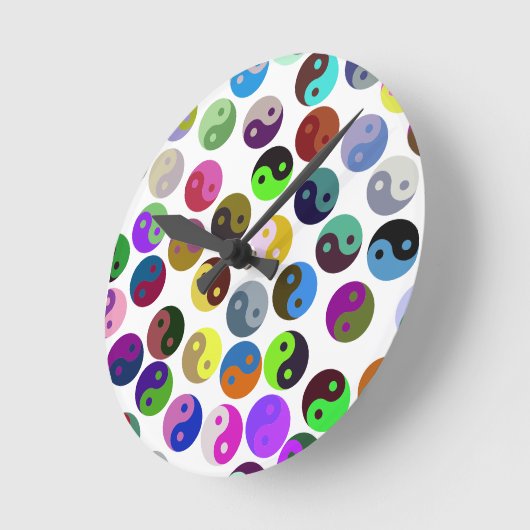 Colorful Ying Yang Pattern Ronde Klok (Hoek)