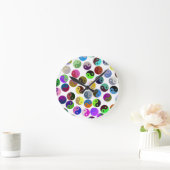 Colorful Ying Yang Pattern Ronde Klok (Huis)