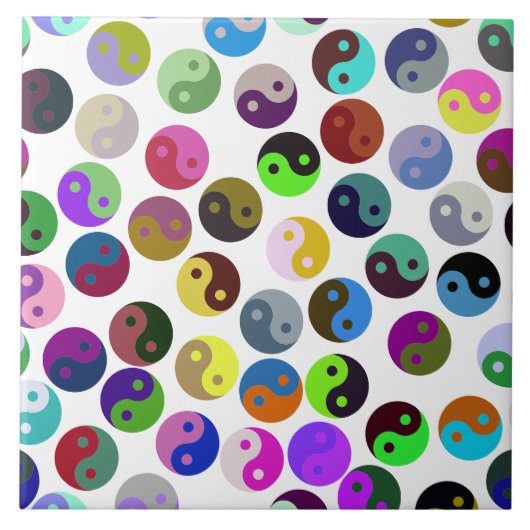 Colorful Ying Yang Pattern Tegeltje (Voorkant)