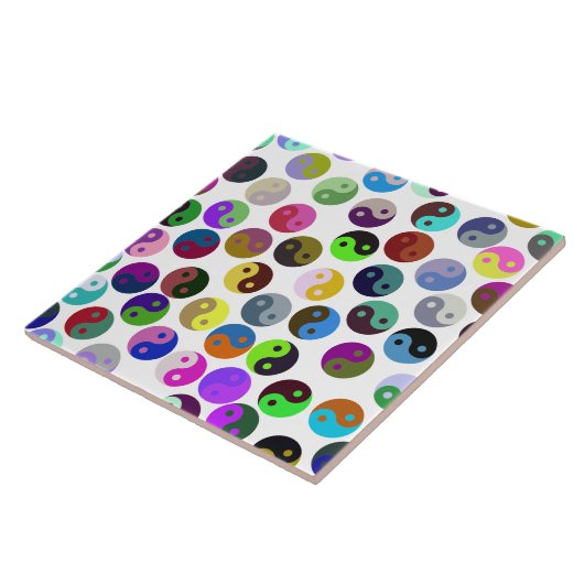 Colorful Ying Yang Pattern Tegeltje (Zijkant)