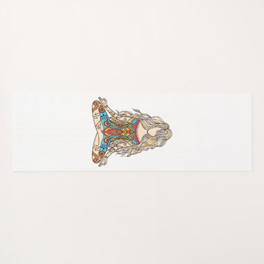 Colorful Yoga Girl Fitness Mat (Achterkant (horizontaal))