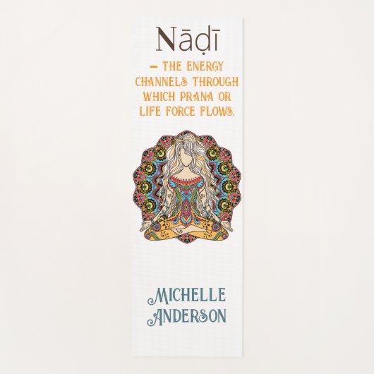 Colorful Yoga Girl Fitness Mat (Voorkant)