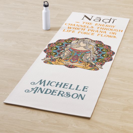 Colorful Yoga Girl Fitness Mat (In situ)