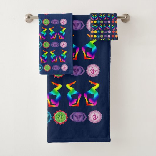 Colorful Yoga Position Bad Handdoek (Insitu)