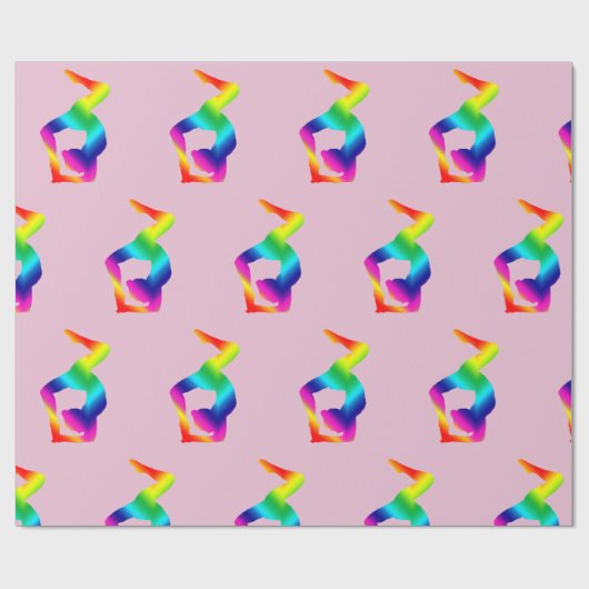 Colorful Yoga Position Cadeaupapier (Vlak)