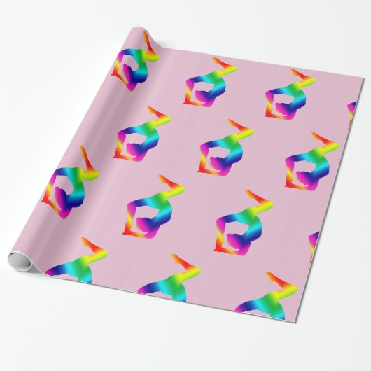 Colorful Yoga Position Cadeaupapier (Uitgerold)