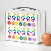 Colorful Yoga Position Chakras Art (In situ)