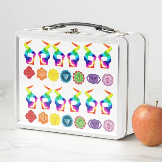 Colorful Yoga Position Chakras Art (In situ)